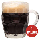 Rum Runner Stout in a mug with a red circle containing the following text: 