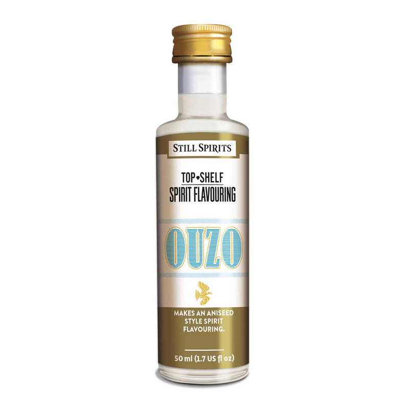 Bottle of Still Spirits Top Shelf Ouzo Flavoring.