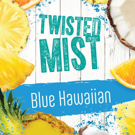 Label for Blue Hawaiian Wine Cocktail Recipe Kit