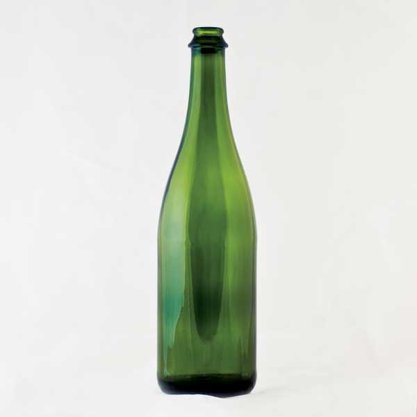 750 ml green champagne bottle