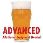 Kama Citra Session homebrew in a glass with an All-Grain caution in red text: