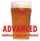 John Q. Adams Marblehead Lager in a glass with an All-Grain caution in red text: