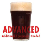 Black Magic Dark Mild homebrew in a glass with an All Grain warning: 