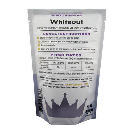 Imperial Yeast B44 Whiteout's container 