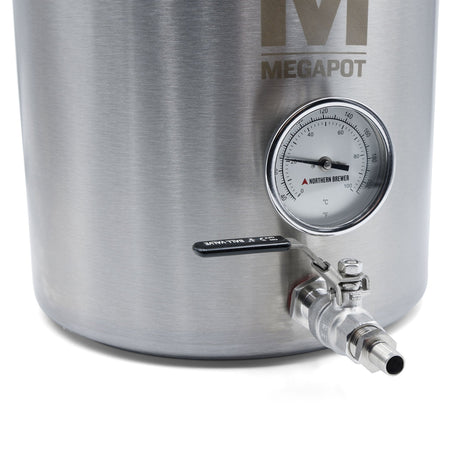 Megapot 1.2 Brew Kettle With Ball Valve and Thermometer