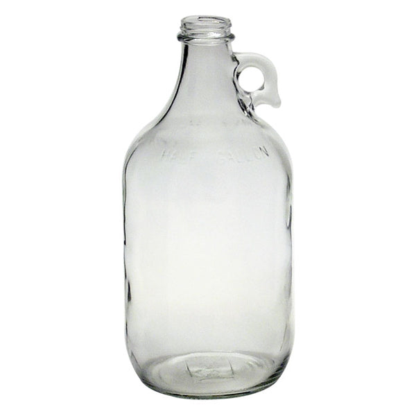 Clear flint half-gallon glass growler