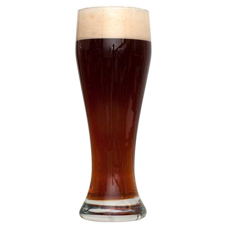 Tall glass of Dunkelweizen homebrew