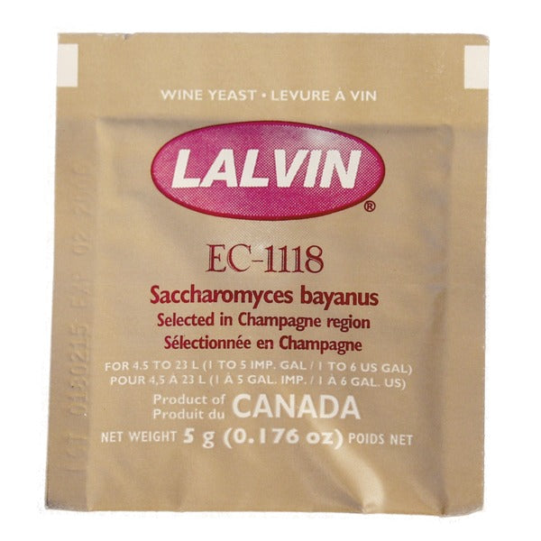 Lalvin EC-1118 Champagne Yeast sachet
