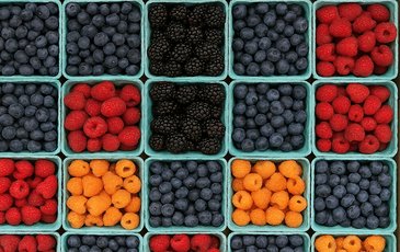 Baskets of fruit for article: Where To Get Fruit For Fruit Wine.