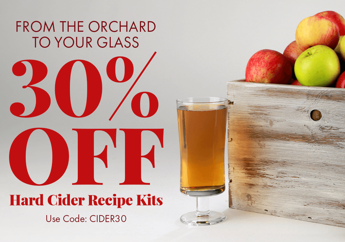 From the Orchard to Your Glass. 30% Off Hard Cider Recipe Kits. Use code CIDER30