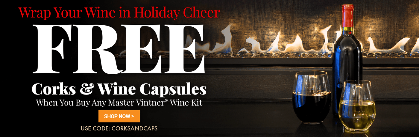 Wrap Your Wine in Holiday Cheer. Free Corks & Capsules with Any Master Vintner Kit! Use code CORKSANDCAPS
