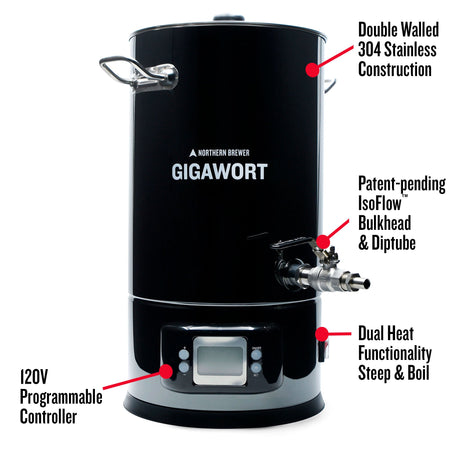 Gigawort™ Electric Brew Kettle Specs and Details