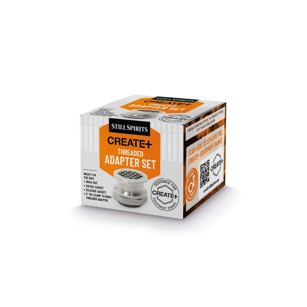 Box of Still Spirits Create+ threaded adapter set on a white background
