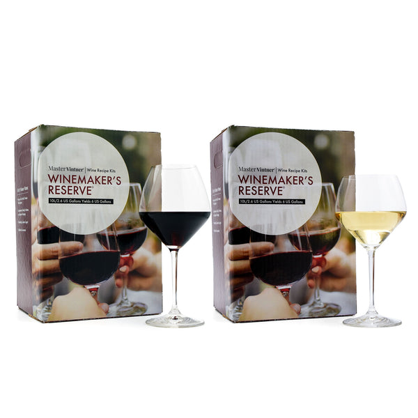 Two Master Vintner Winemaker’s Reserve wine kits with red and white wine – Burgundy Bases Two Pack