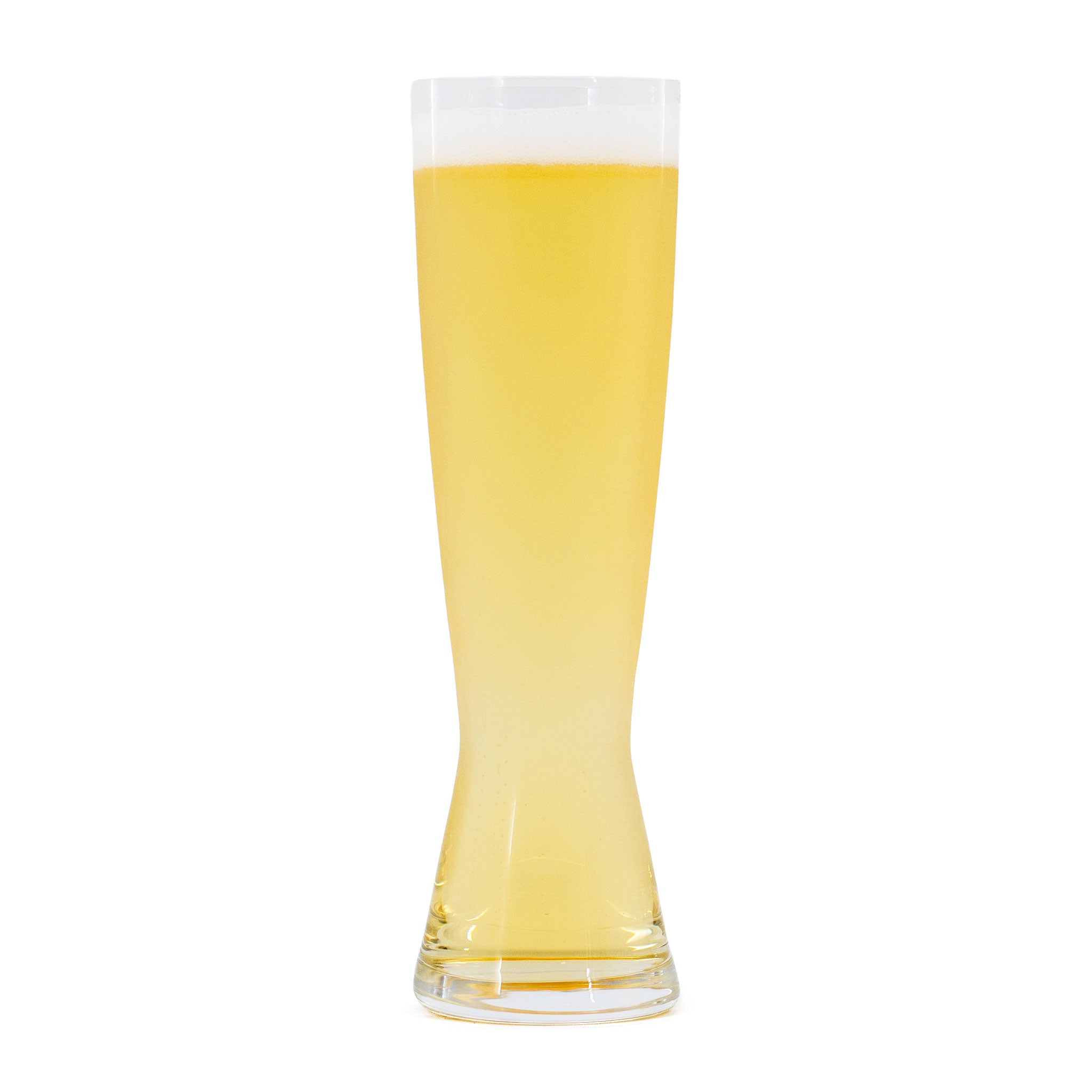 Crisp and clear Japanese rice lager in a tall pilsner glass, showcasing its brilliant golden hue and light foamy head—perfect for homebrewing enthusiasts.
