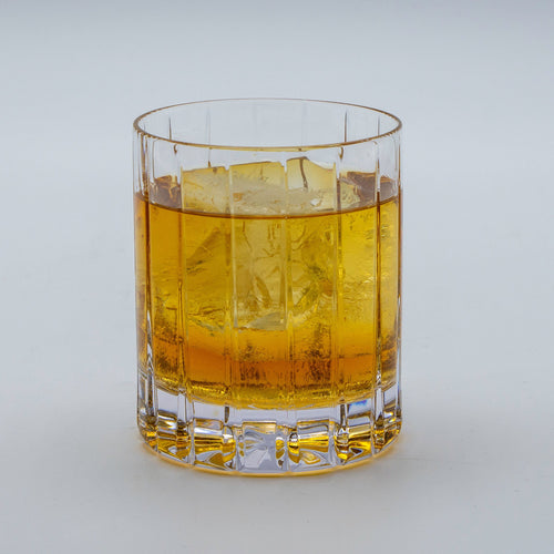 Scottish whisky in a glass with ice