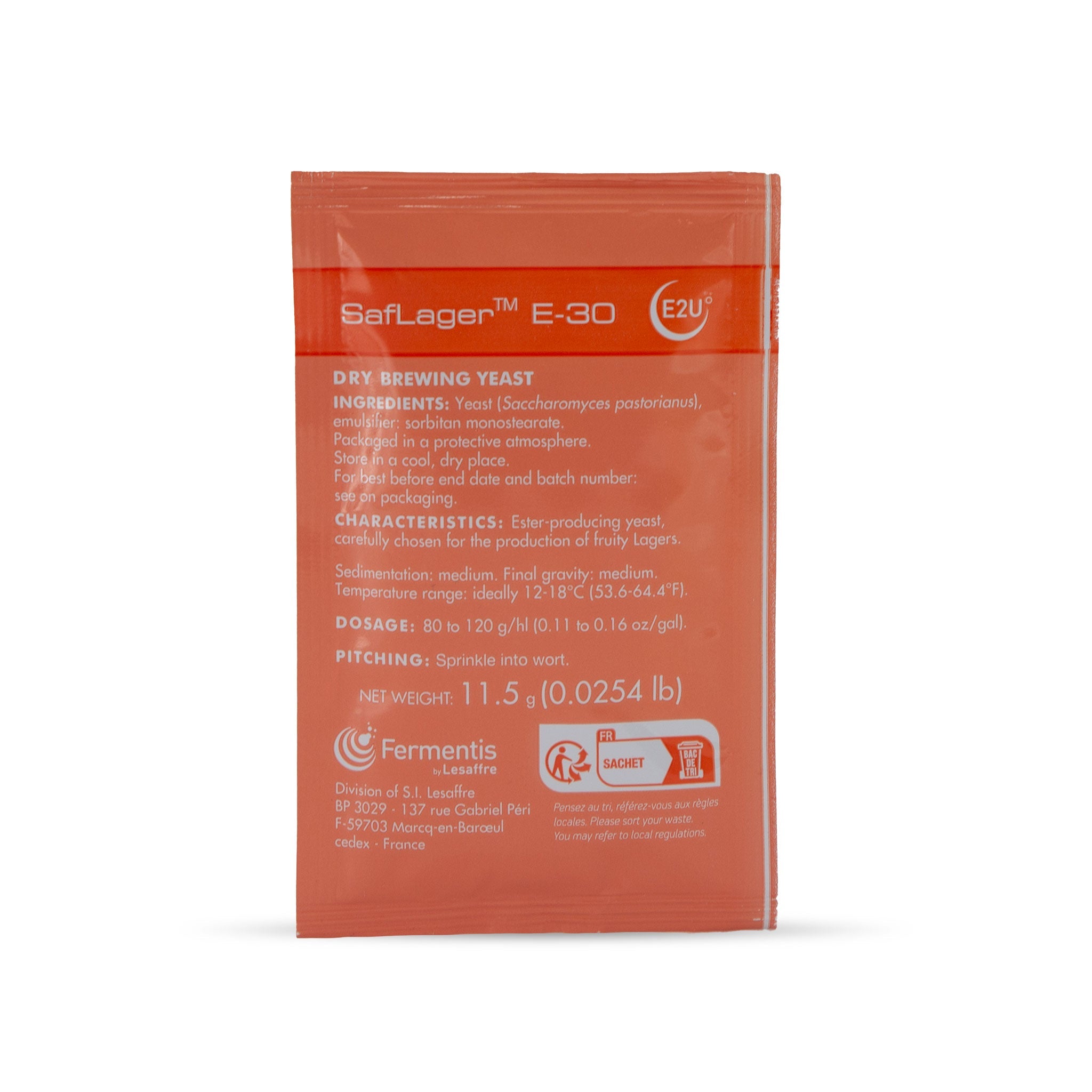 Packet of SafLager E-30 Yeast