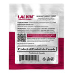 Back of Lalvin EC-1118 wine yeast packaging