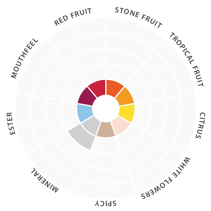 Tasting radar with flavor descriptors for EC1118 Wine Yeast
