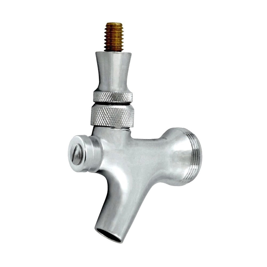 chrome-plated, self-closing beer faucet