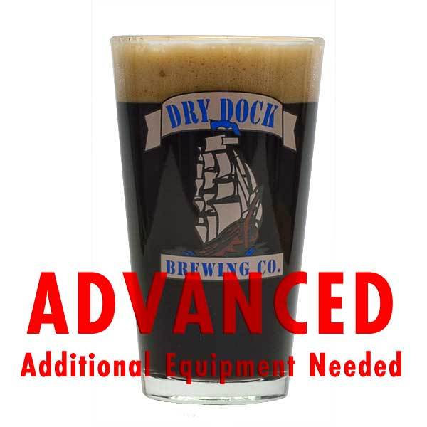 Dry Dock Urca Vanilla Porter Pro Series homebrew in a Dry Dock glass with an All-Grain warning: "Advanced, additional equipment needed"