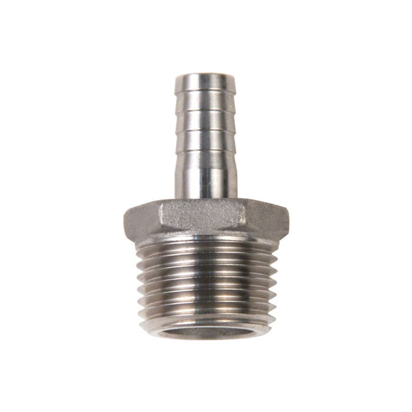Male Stainless 1/2" NPT by 3/8" Barb
