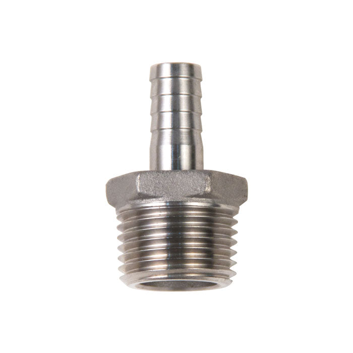 Male Stainless 1/2" NPT by 3/8" Barb
