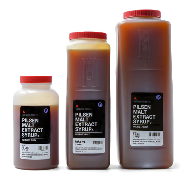 Pilsen Malt Extract Syrup in 1.5, 3.15, and 6-pound containers