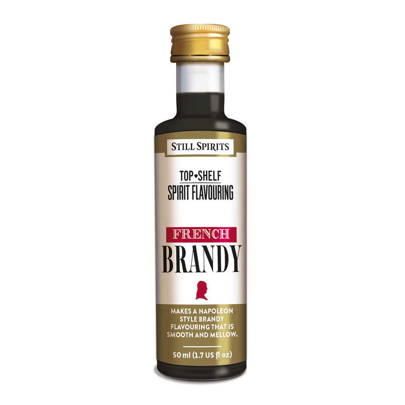 Bottle of Still Spirits Top Shelf French Brandy Flavoring.
