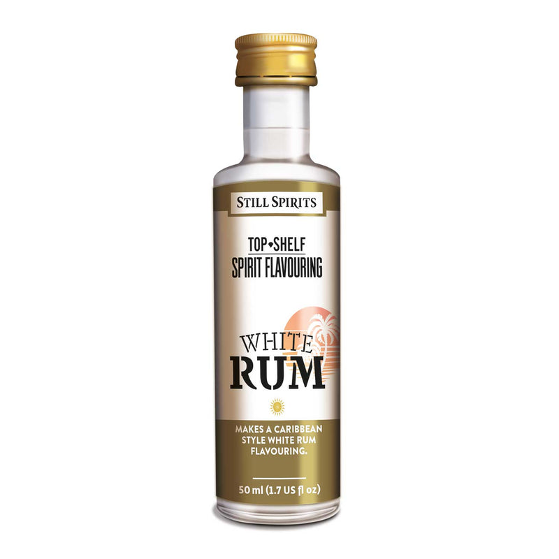 Bottle of Still Spirits Top Shelf White Rum Flavoring.