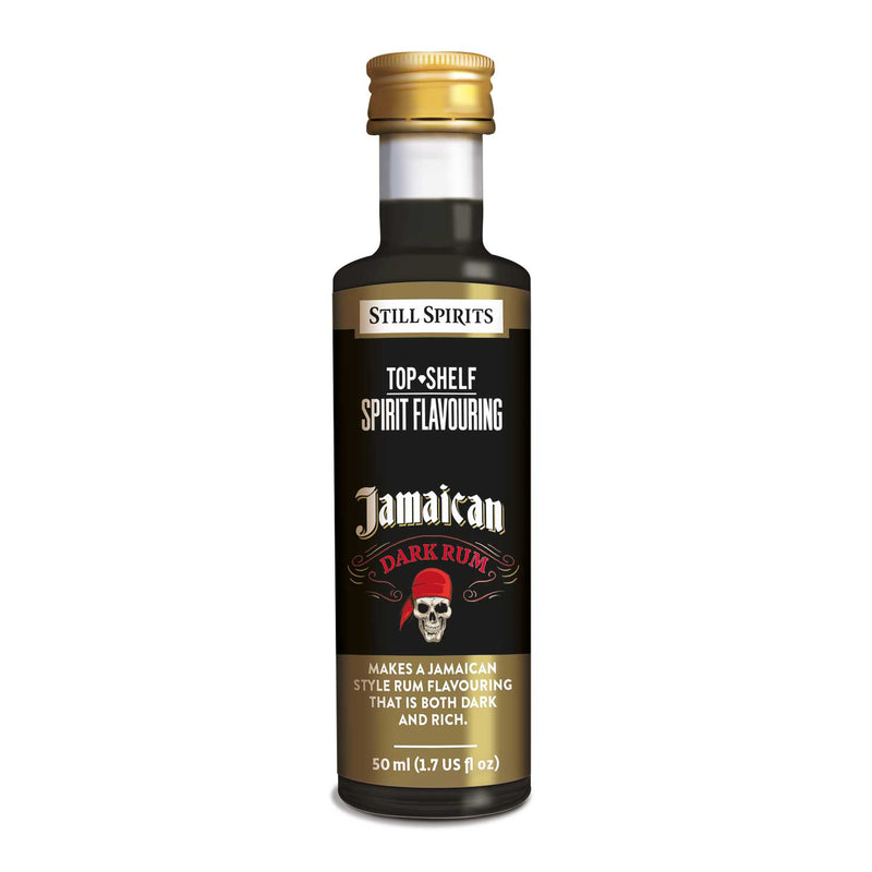 Bottle of Still Spirits Top Shelf Jamaican Dark Rum Flavoring.