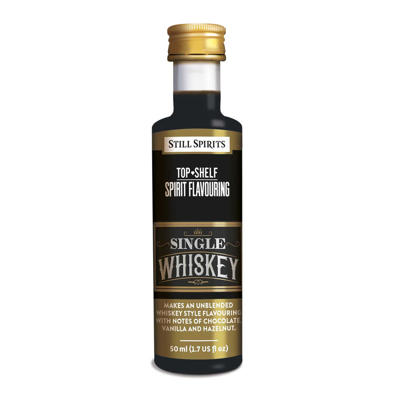 Bottle of Still Spirits Top Shelf Single Whiskey Flavoring.