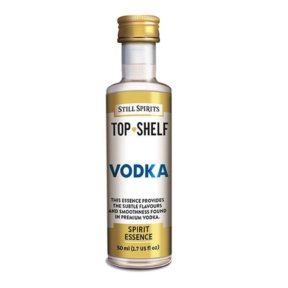 Bottle of Still Spirits Top Shelf Vodka Flavoring.