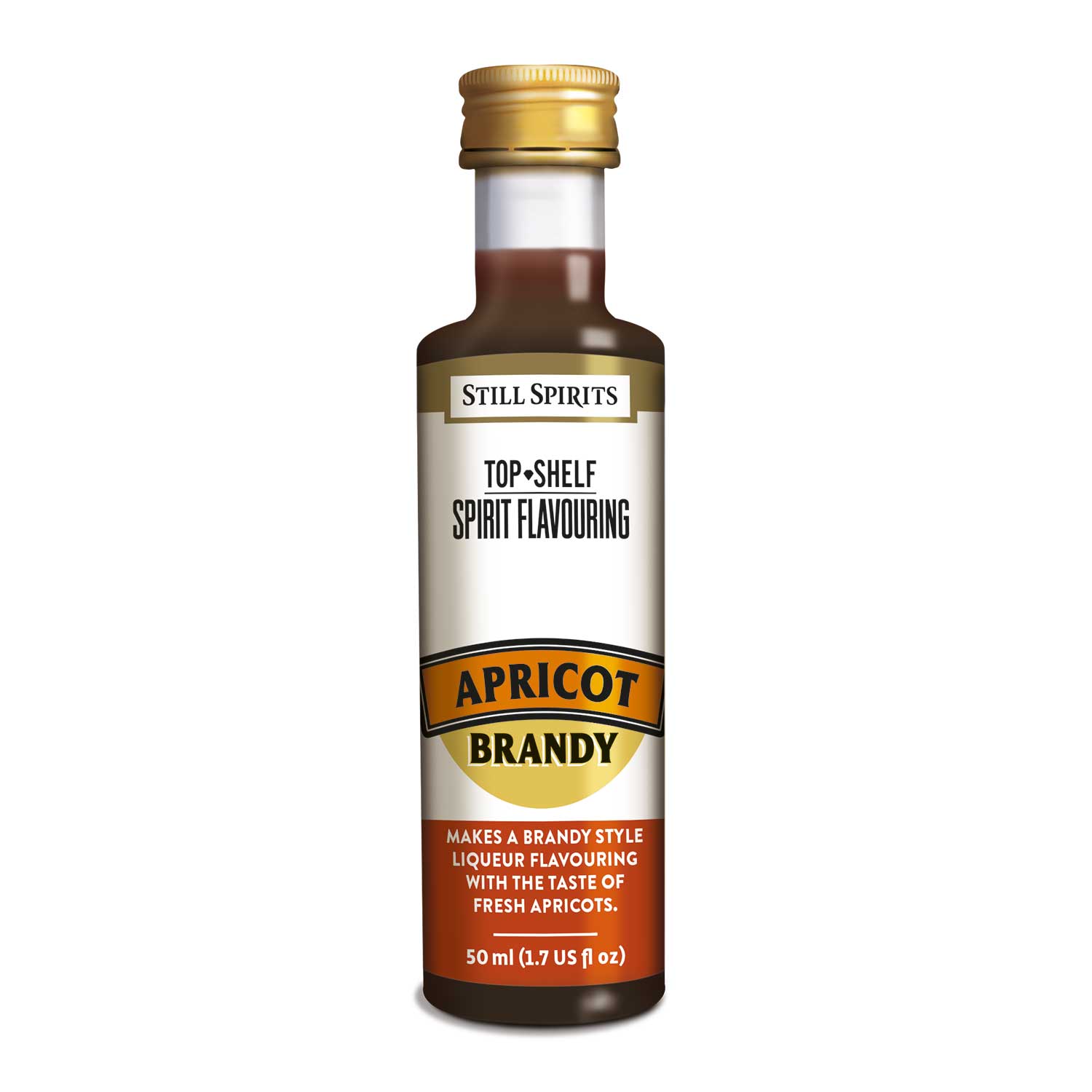 Bottle of Still Spirits Top Shelf Apricot Brandy Flavoring.