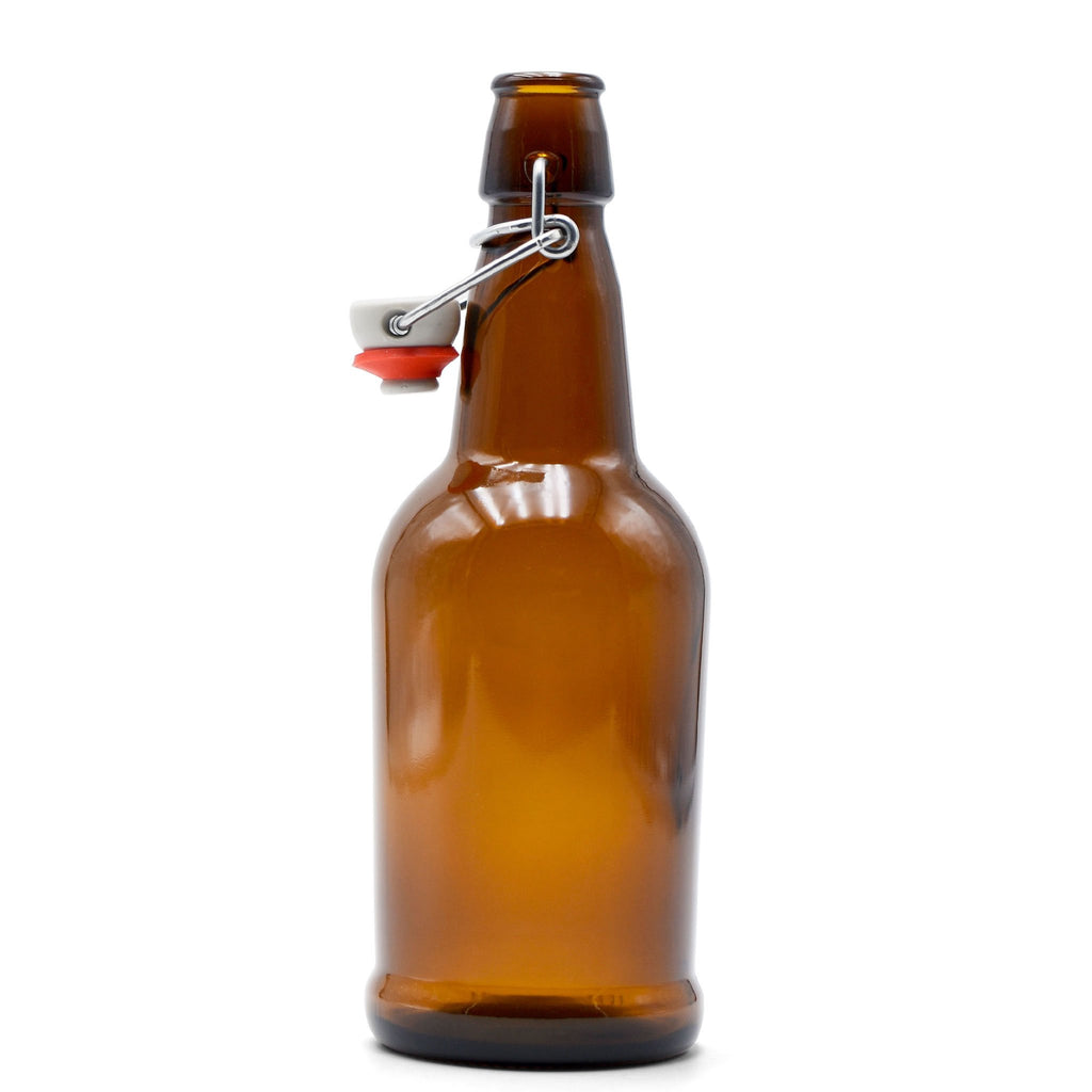 bottleです。 EZ Cap Swing Top Beer Bottles - 16 oz. Amber, case of 12 – Midwest
