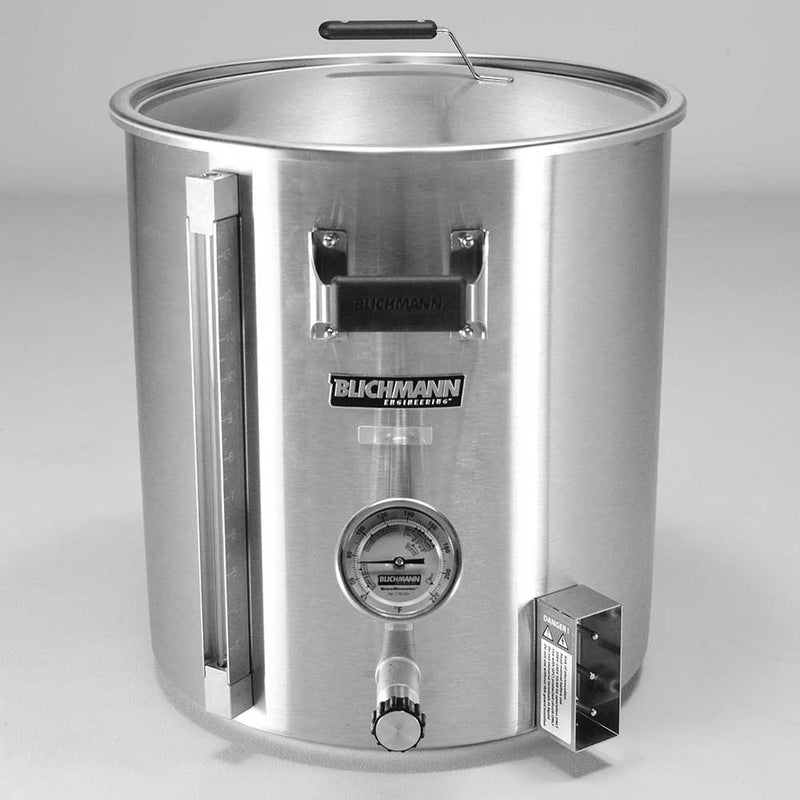 10-gallon Blichmann 120V Electric Boilermaker with a Fahrenheit thermomenter