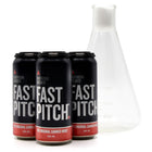 2-liter Erlenmeyer flask beside a 4-pack of Fast Pitch