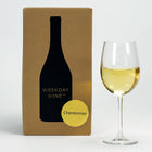 The Chardonnay recipe kit box alongside a wine glass