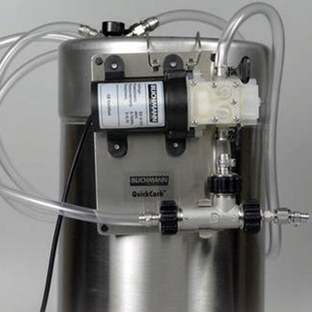 Close-up of the Blichmann™ QuickCarb™ Beer Carbonator 