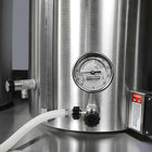Front of a Blichmann brewing kettle with external thermometer attached