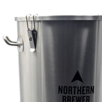 Close up of handle and locking clamps on the Reactor Conical Fermentor