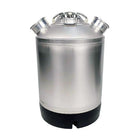 10 L Cleaning Keg with Dual Sankey D Couplers side view