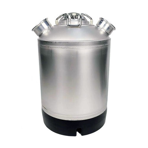 10 L Cleaning Keg with Dual Sankey D Couplers side view