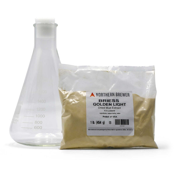 1-pound bag of Briess Golden Light DME and a 1-liter Erlenmeyer flask