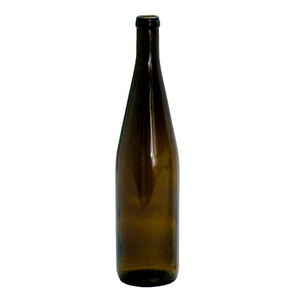 750ml amber glass hock wine bottle