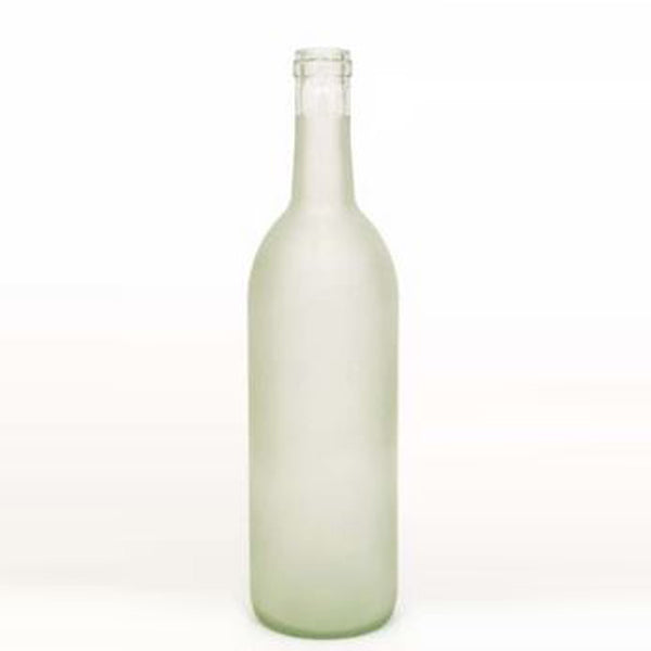 750 ml Clear Frosted Glass Bordeaux Wine Bottle