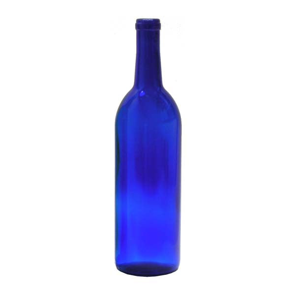 750 ml Cobalt Blue Glass Claret Bordeaux Wine Bottle