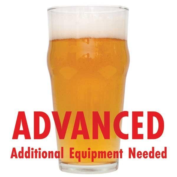 Kama Citra Session homebrew in a glass with an All-Grain caution in red text: "Advanced, additional equipment needed"