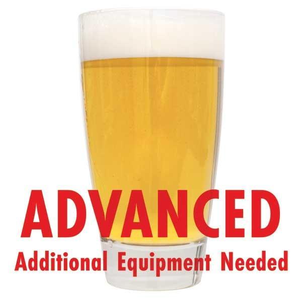 Lefse Blonde in a glass with an All-Grain caution in red text: "Advanced, additional equipment needed"