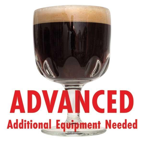 Northy 12 Belgian Quad in a glass with an All-Grain caution in red text: "Advanced, additional equipment needed"
